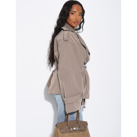 Trench court avec ceinture