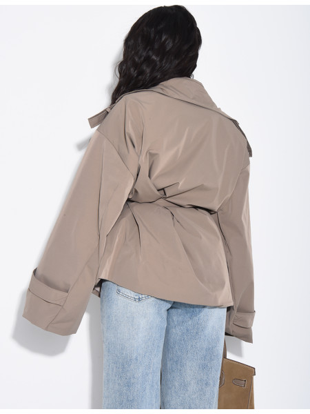 Trench court avec ceinture