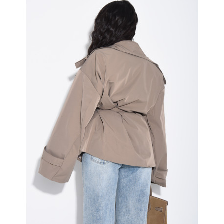 Trench court avec ceinture