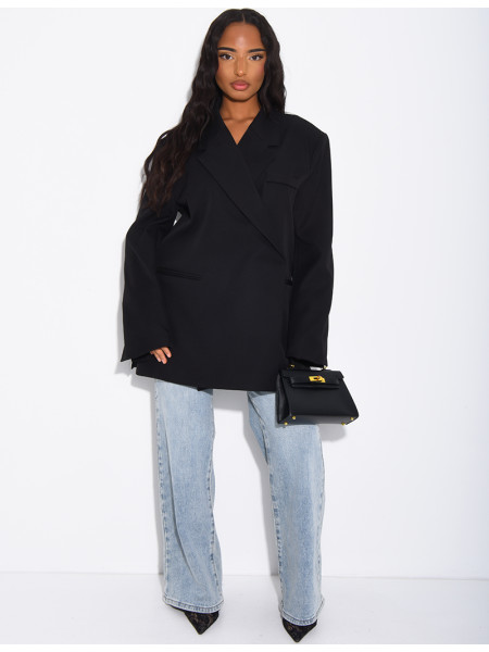 Oversized blazer with side slits