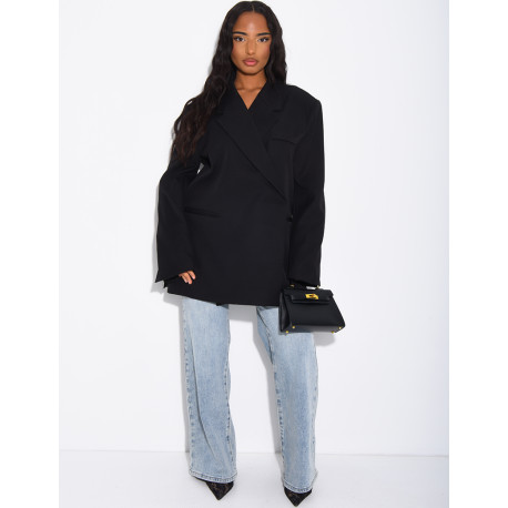 Oversized blazer with side slits