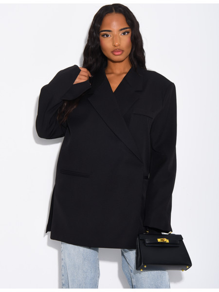 Oversized blazer with side slits