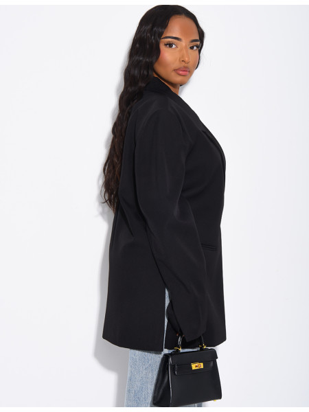 Oversized blazer with side slits
