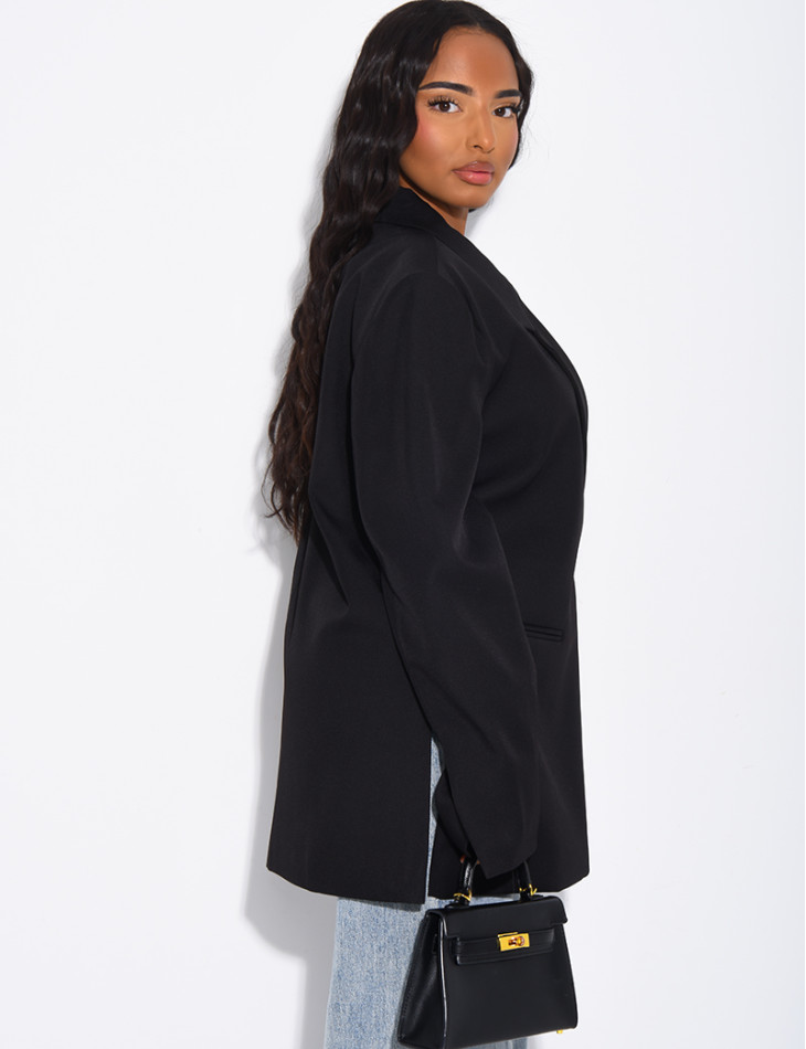 Oversized blazer with side slits