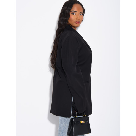 Oversized blazer with side slits
