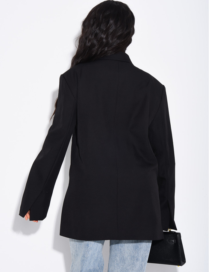 Oversized blazer with side slits