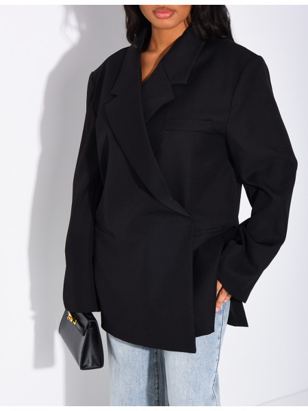 Oversized blazer with side slits
