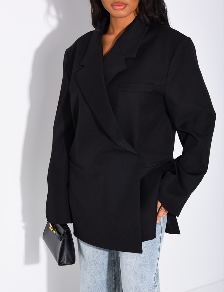Oversized blazer with side slits