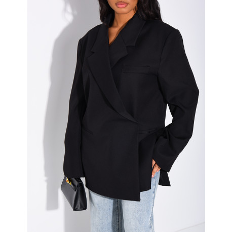Oversized blazer with side slits
