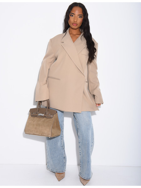 Blazer oversize à fentes sur les côtés