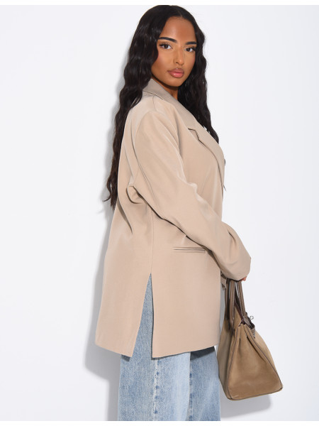 Blazer oversize à fentes sur les côtés