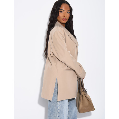 Blazer oversize à fentes sur les côtés