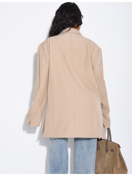 Blazer oversize à fentes sur les côtés