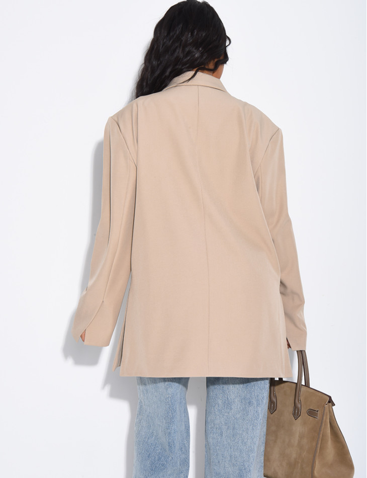 Blazer oversize à fentes sur les côtés