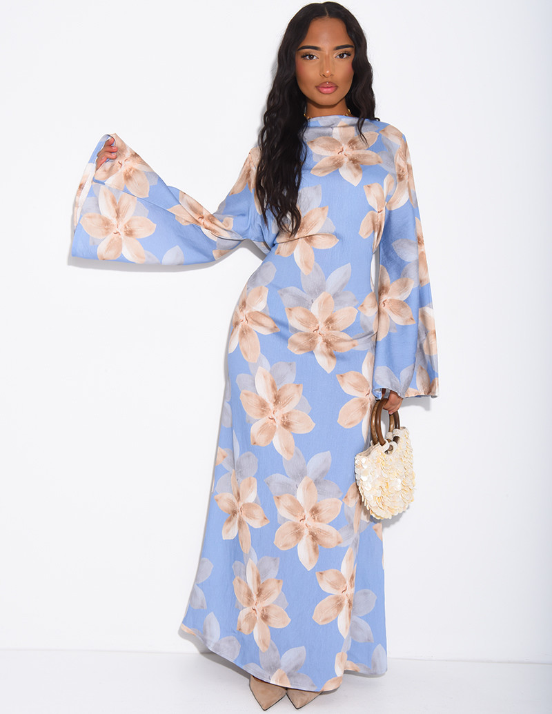 Long linen-effect dress...