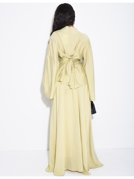 Ensemble jupe doublée et top drapé à nouer dans le dos