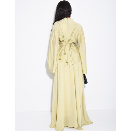 Ensemble jupe doublée et top drapé à nouer dans le dos