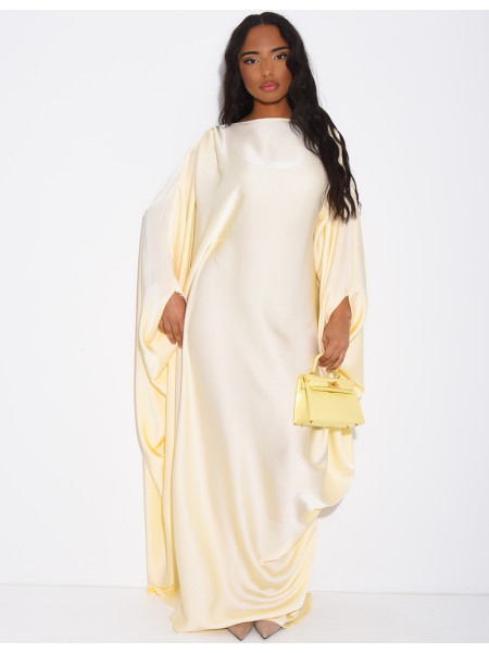 Draped satin butterfly dress
