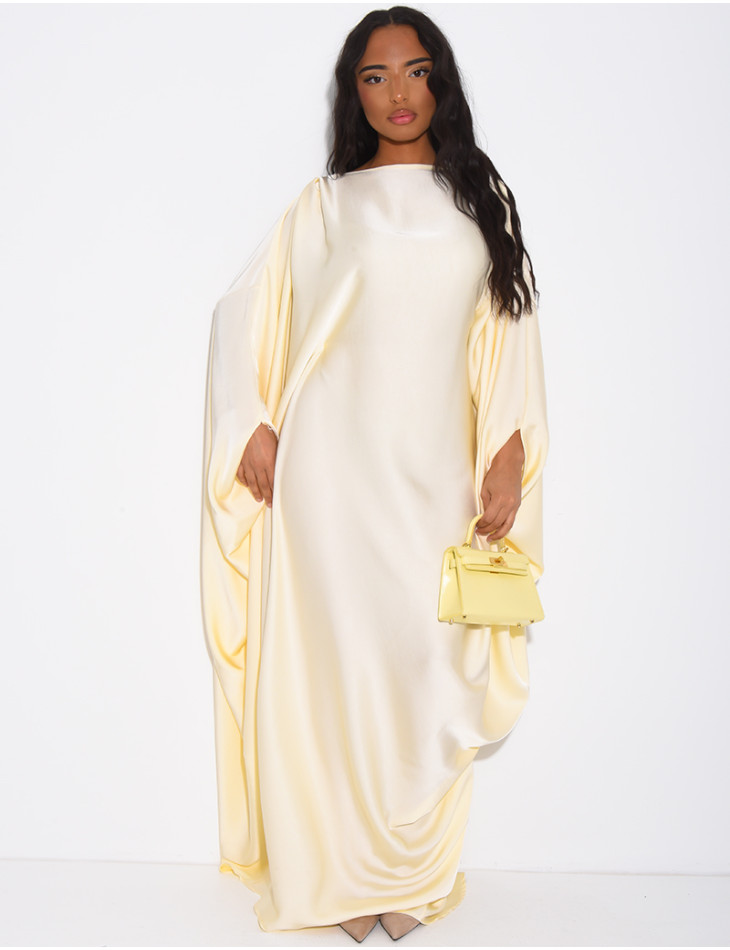 Draped satin butterfly dress