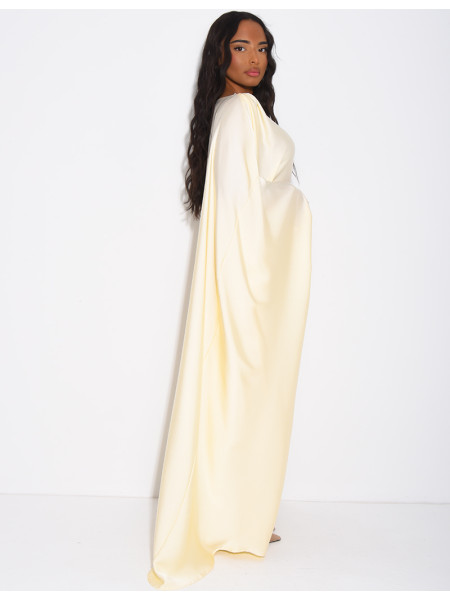 Draped satin butterfly dress