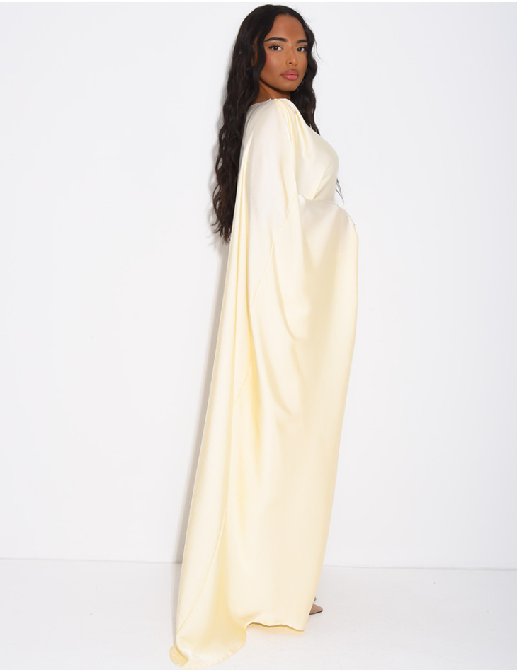 Draped satin butterfly dress