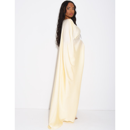 Draped satin butterfly dress