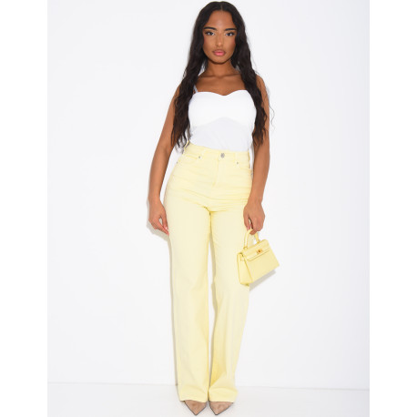 Jeans coupe droite taille haute stretchy