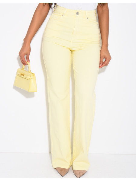 Jeans coupe droite taille haute stretchy