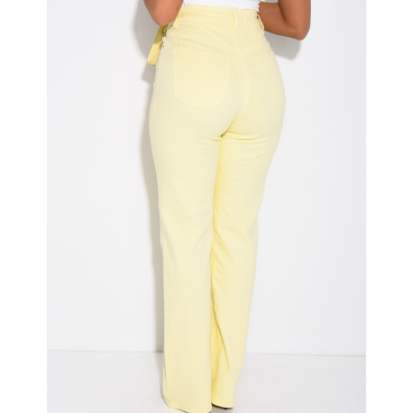 Jeans coupe droite taille haute stretchy
