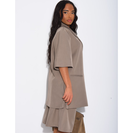 Ensemble bermuda de tailleur et blazer premium à manches courtes