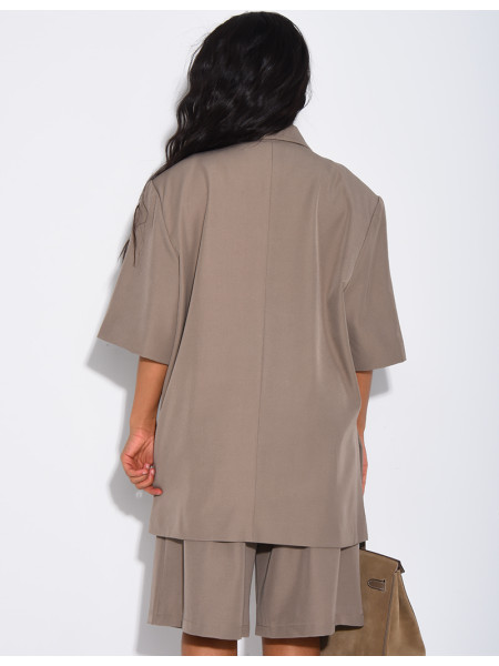 Ensemble bermuda de tailleur et blazer premium à manches courtes