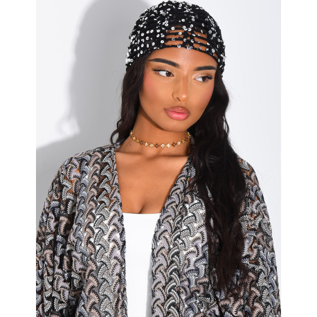 Crocheted sequined hat