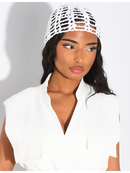 Crocheted sequined hat