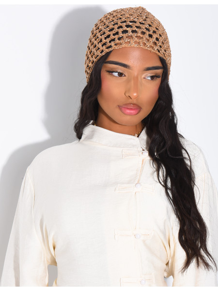 Crocheted hat with small sequins