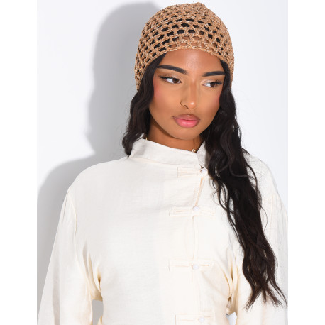 Crocheted hat with small sequins