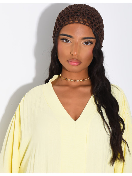 Crocheted hat with small sequins