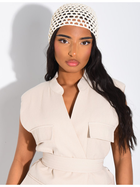 Crocheted hat with small sequins