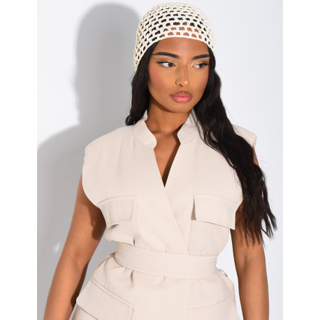 Crocheted hat with small sequins