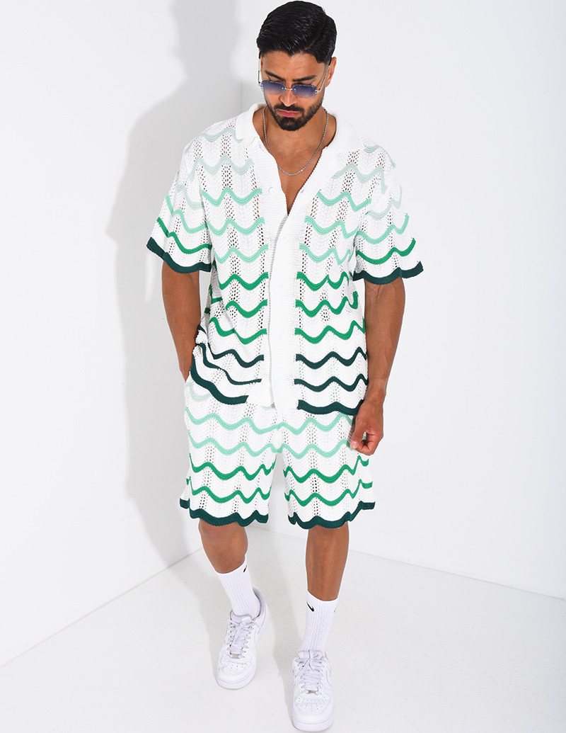 Ensemble ajouré short et...