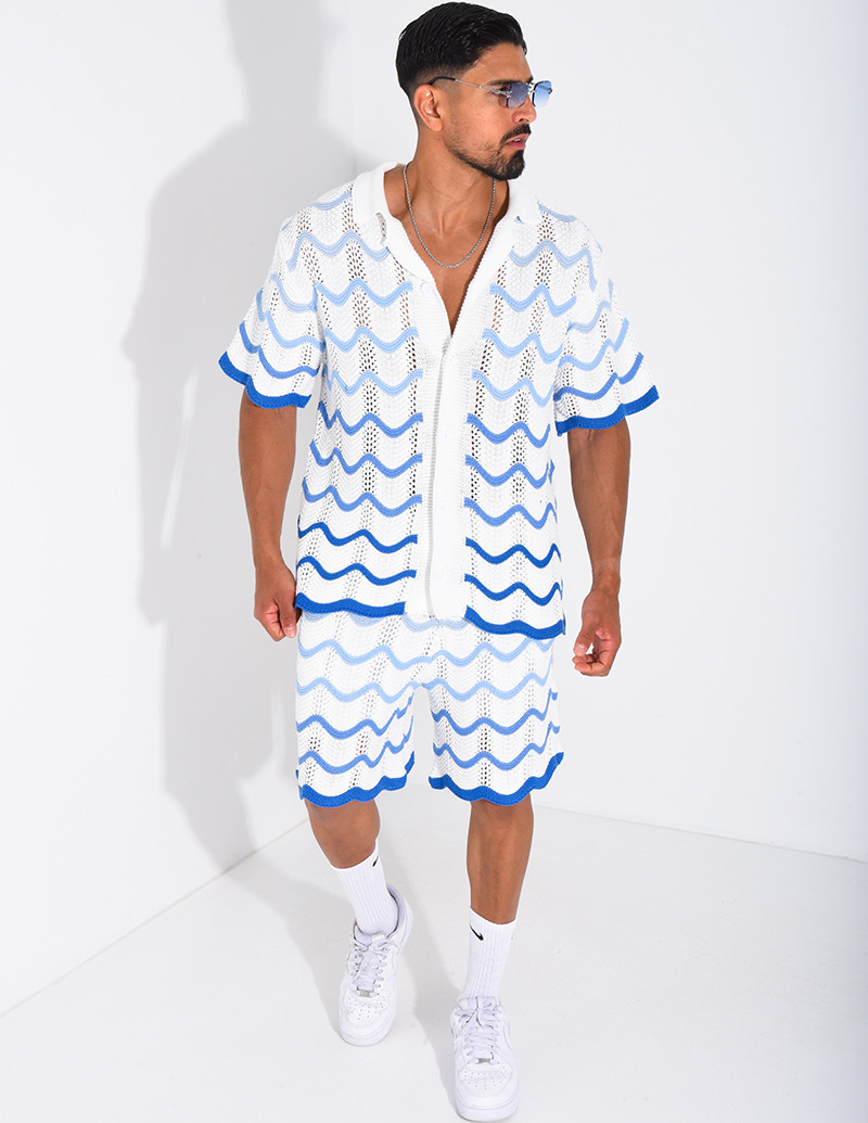 Ensemble ajouré short et...