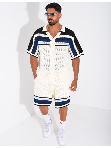 Ensemble ajouré short et chemise