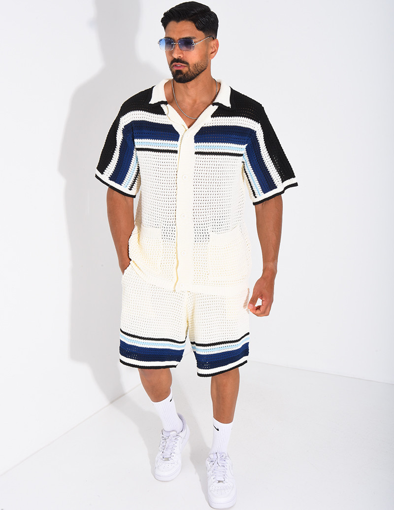 Ensemble ajouré short et...
