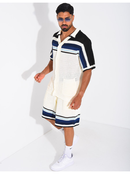 Ensemble ajouré short et chemise