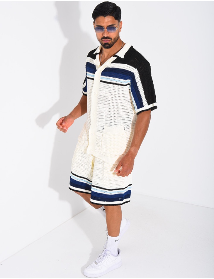 Ensemble ajouré short et chemise