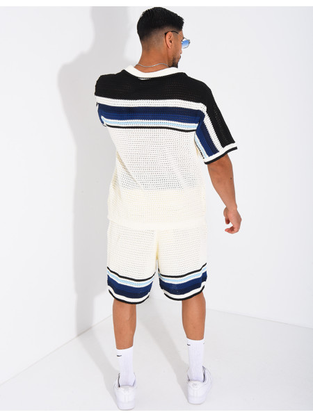 Ensemble ajouré short et chemise