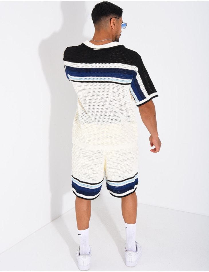 Ensemble ajouré short et chemise