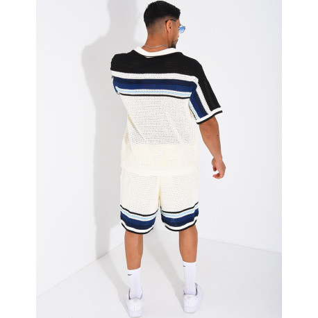 Ensemble ajouré short et chemise