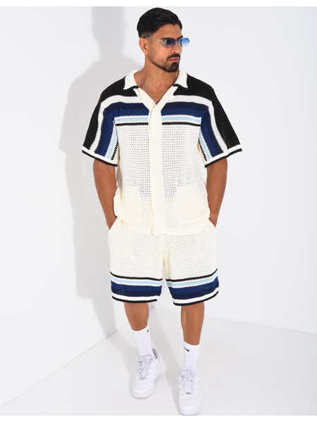 Ensemble ajouré short et chemise