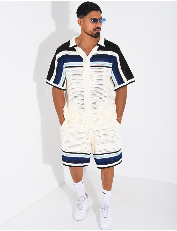 Ensemble ajouré short et chemise