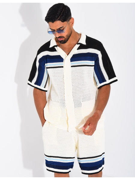 Ensemble ajouré short et chemise